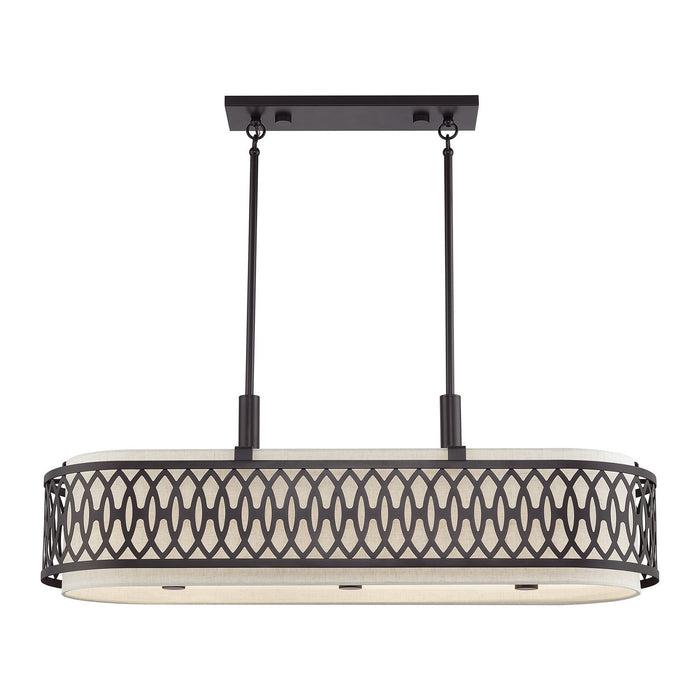 Livex Lighting - 53437-92 - Six Light Linear Chandelier - Vistaview - English Bronze