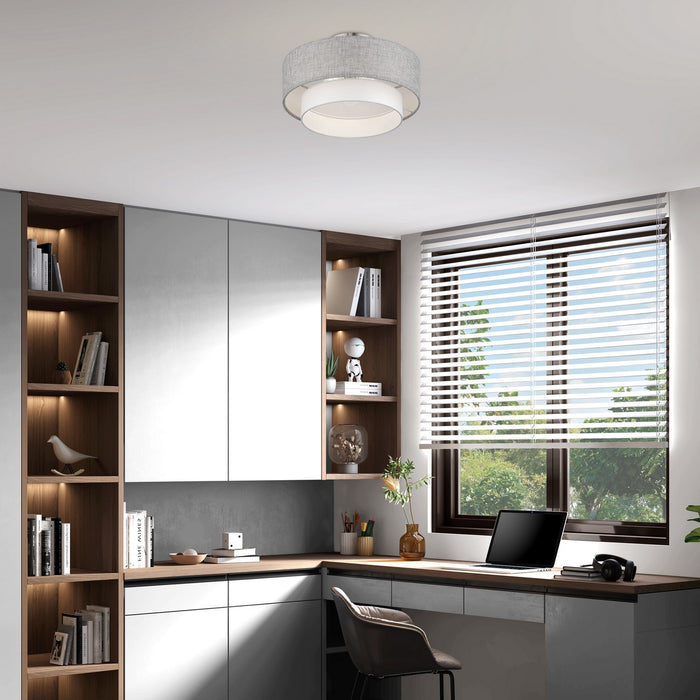 Livex Lighting - 60013-91 - Three Light Semi-Flush Mount - Brookmeade - Brushed Nickel