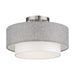 Livex Lighting - 60013-91 - Three Light Semi-Flush Mount - Brookmeade - Brushed Nickel