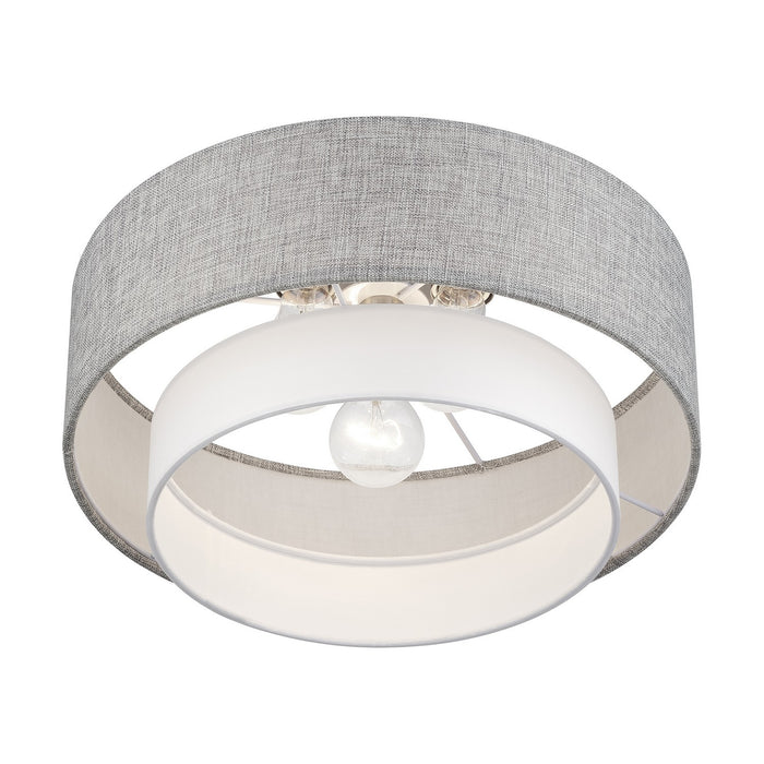 Livex Lighting - 60013-91 - Three Light Semi-Flush Mount - Brookmeade - Brushed Nickel