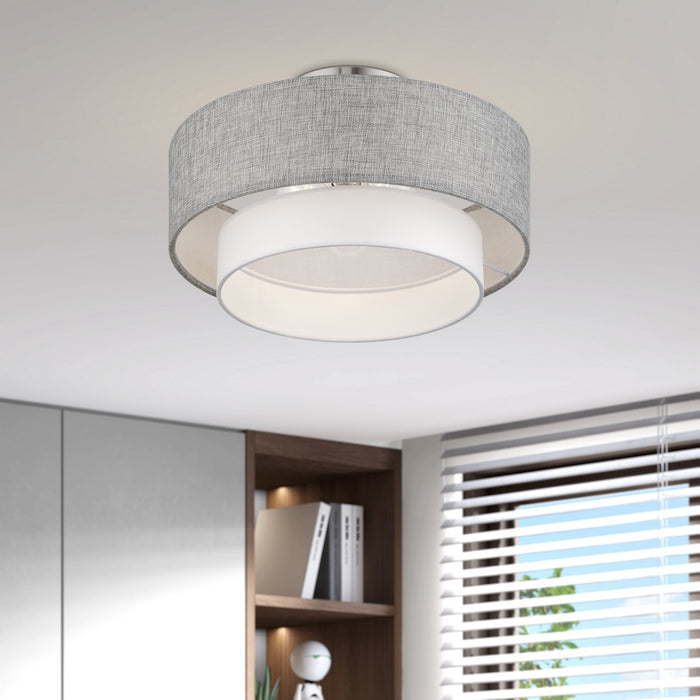 Livex Lighting - 60013-91 - Three Light Semi-Flush Mount - Brookmeade - Brushed Nickel