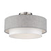 Livex Lighting - 60014-91 - Three Light Semi-Flush Mount - Brookmeade - Brushed Nickel