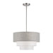Livex Lighting - 60015-91 - Three Light Pendant Chandelier - Brookmeade - Brushed Nickel