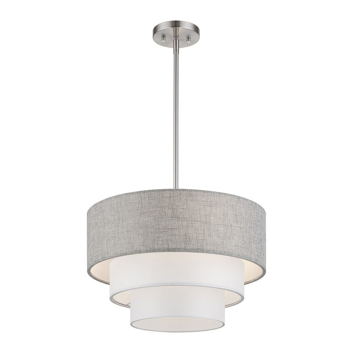 Livex Lighting - 60015-91 - Three Light Pendant Chandelier - Brookmeade - Brushed Nickel