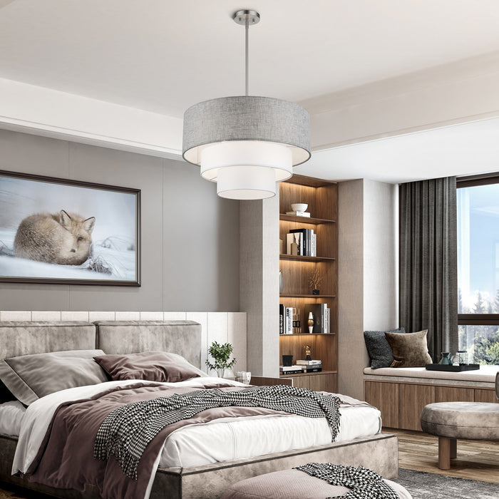 Livex Lighting - 60016-91 - Four Light Pendant Chandelier - Brookmeade - Brushed Nickel