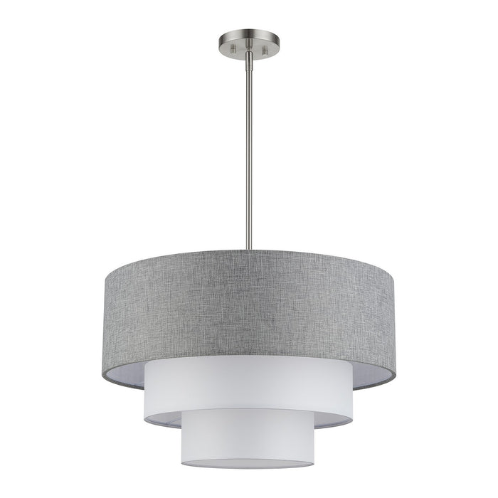 Livex Lighting - 60016-91 - Four Light Pendant Chandelier - Brookmeade - Brushed Nickel