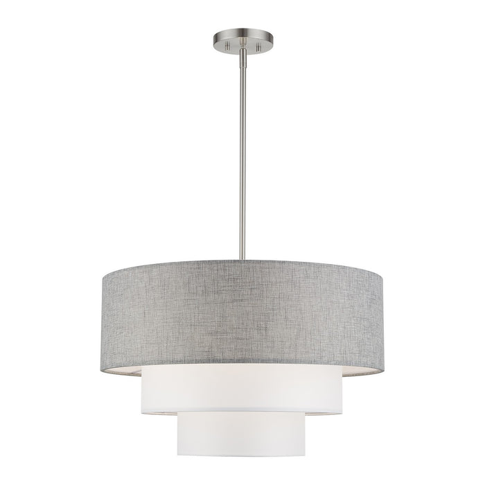 Livex Lighting - 60016-91 - Four Light Pendant Chandelier - Brookmeade - Brushed Nickel