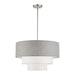 Livex Lighting - 60016-91 - Four Light Pendant Chandelier - Brookmeade - Brushed Nickel
