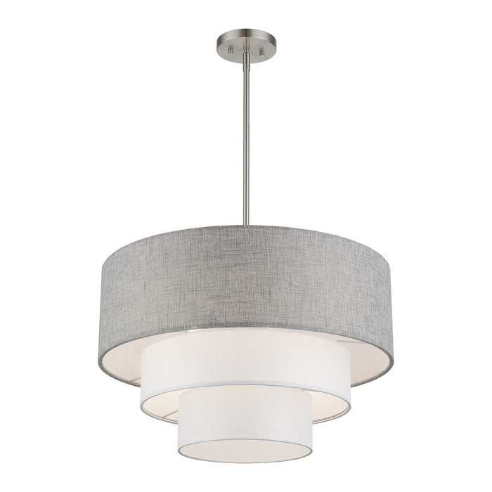 Livex Lighting - 60016-91 - Four Light Pendant Chandelier - Brookmeade - Brushed Nickel