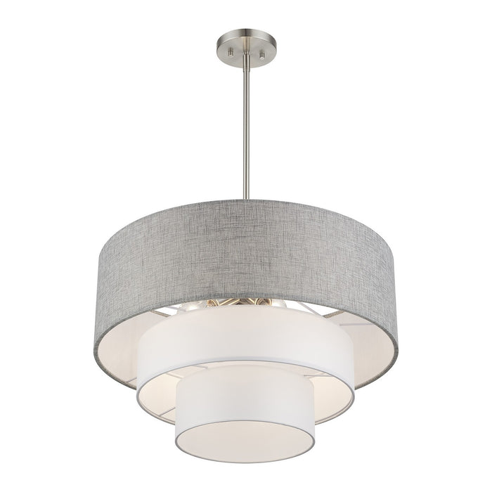 Livex Lighting - 60016-91 - Four Light Pendant Chandelier - Brookmeade - Brushed Nickel