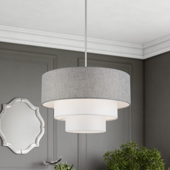 Livex Lighting - 60016-91 - Four Light Pendant Chandelier - Brookmeade - Brushed Nickel