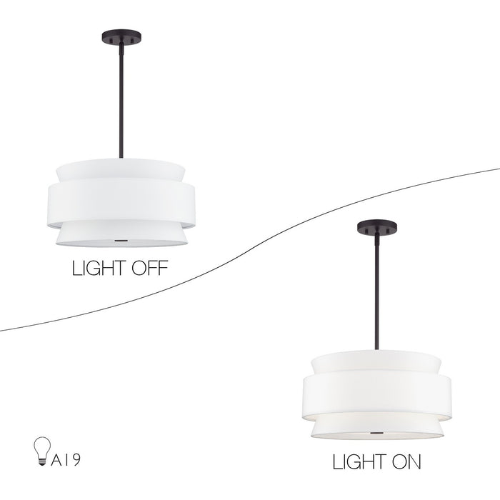 Livex Lighting - 60023-07 - Four Light Pendant Chandelier - Fontana - Bronze