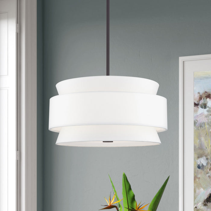 Livex Lighting - 60023-07 - Four Light Pendant Chandelier - Fontana - Bronze