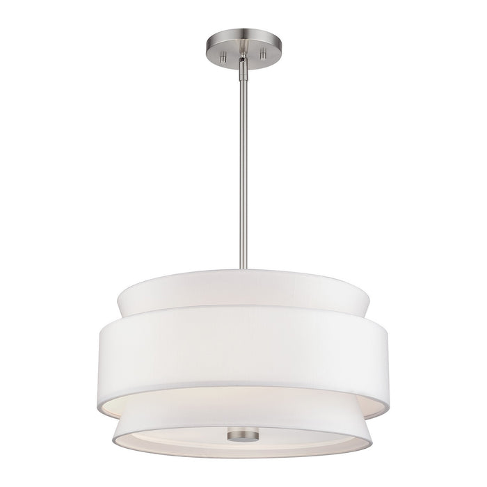 Livex Lighting - 60023-91 - Four Light Pendant Chandelier - Fontana - Brushed Nickel