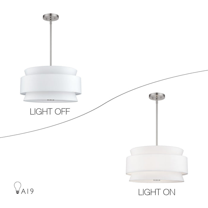 Livex Lighting - 60023-91 - Four Light Pendant Chandelier - Fontana - Brushed Nickel