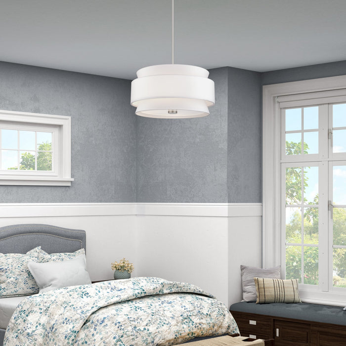 Livex Lighting - 60023-91 - Four Light Pendant Chandelier - Fontana - Brushed Nickel