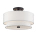 Livex Lighting - 60026-07 - Three Light Semi-Flush Mount - Fontana - Bronze