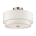 Livex Lighting - 60026-91 - Three Light Semi-Flush Mount - Fontana - Brushed Nickel