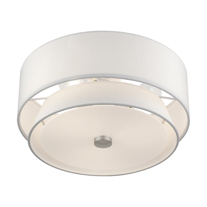 Livex Lighting - 60026-91 - Three Light Semi-Flush Mount - Fontana - Brushed Nickel