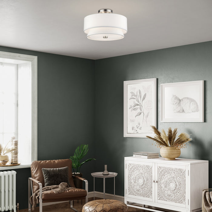 Livex Lighting - 60026-91 - Three Light Semi-Flush Mount - Fontana - Brushed Nickel