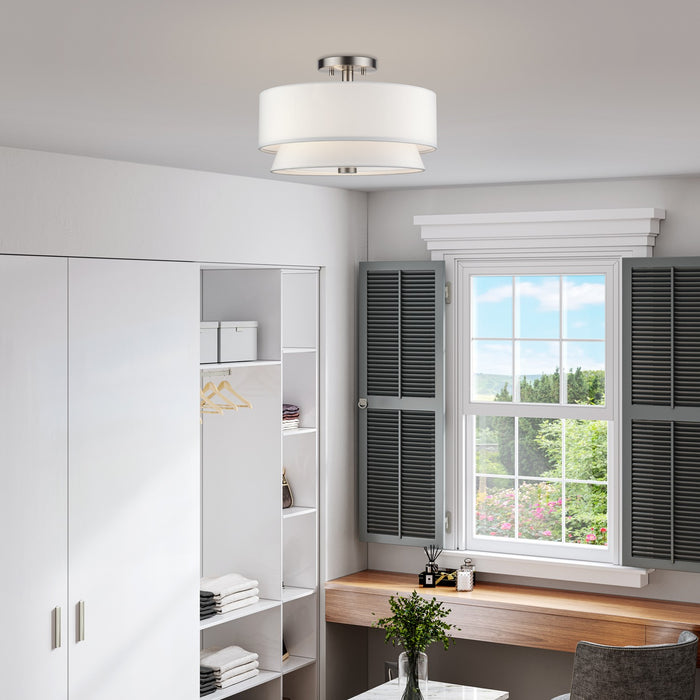 Livex Lighting - 60026-91 - Three Light Semi-Flush Mount - Fontana - Brushed Nickel