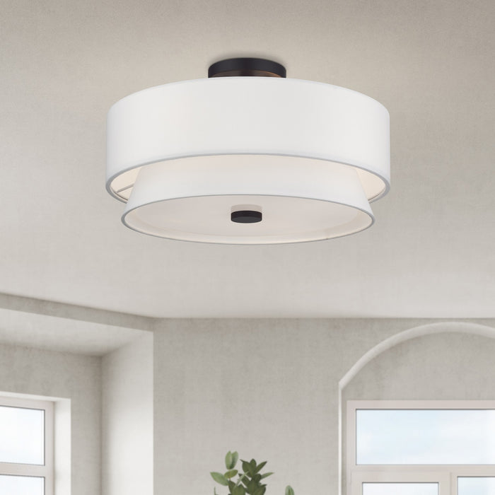 Livex Lighting - 60027-07 - Four Light Semi-Flush Mount - Fontana - Bronze