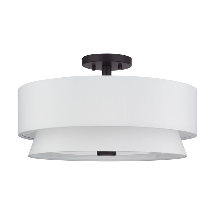 Livex Lighting - 60027-07 - Four Light Semi-Flush Mount - Fontana - Bronze