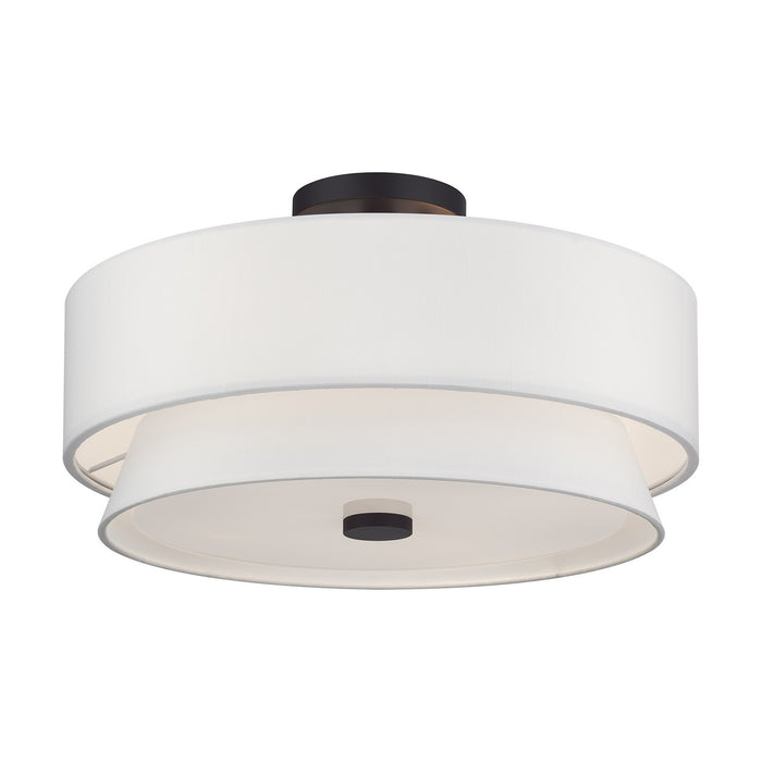 Livex Lighting - 60027-07 - Four Light Semi-Flush Mount - Fontana - Bronze