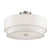 Livex Lighting - 60027-91 - Four Light Semi-Flush Mount - Fontana - Brushed Nickel