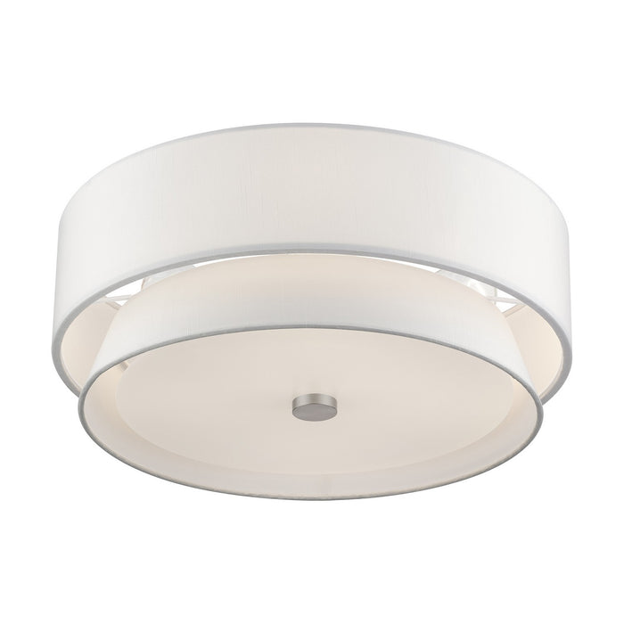 Livex Lighting - 60027-91 - Four Light Semi-Flush Mount - Fontana - Brushed Nickel