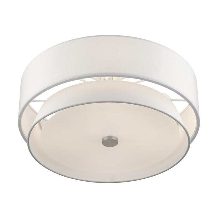 Livex Lighting - 60027-91 - Four Light Semi-Flush Mount - Fontana - Brushed Nickel