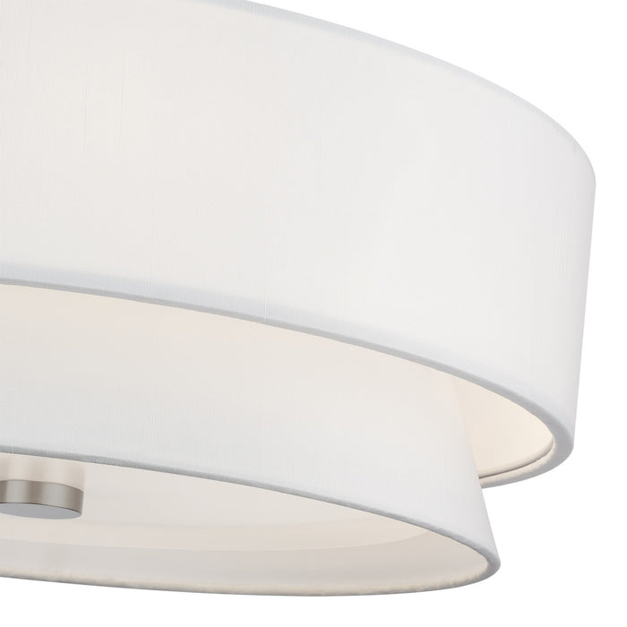Livex Lighting - 60027-91 - Four Light Semi-Flush Mount - Fontana - Brushed Nickel