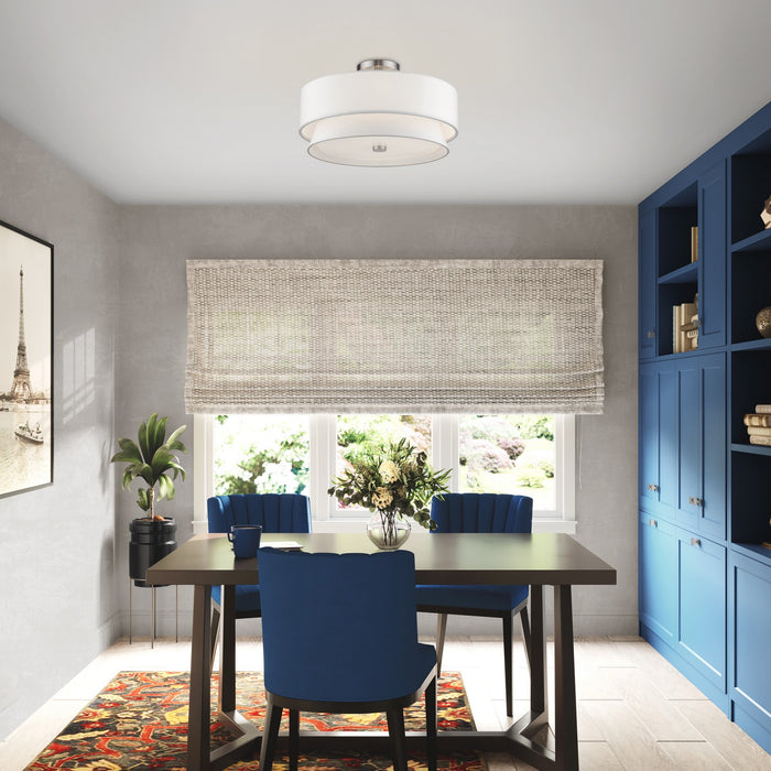 Livex Lighting - 60027-91 - Four Light Semi-Flush Mount - Fontana - Brushed Nickel