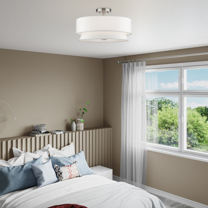 Livex Lighting - 60027-91 - Four Light Semi-Flush Mount - Fontana - Brushed Nickel