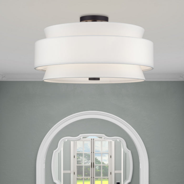 Livex Lighting - 60028-07 - Five Light Semi-Flush Mount - Fontana - Bronze