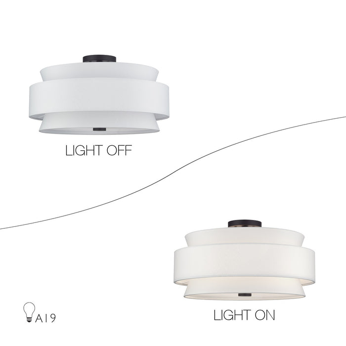 Livex Lighting - 60028-07 - Five Light Semi-Flush Mount - Fontana - Bronze