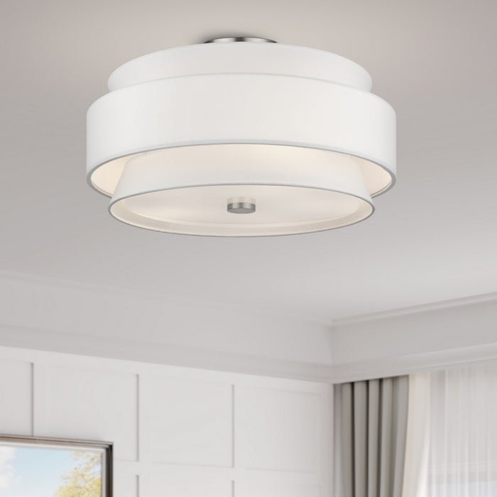 Livex Lighting - 60028-91 - Five Light Semi-Flush Mount - Fontana - Brushed Nickel