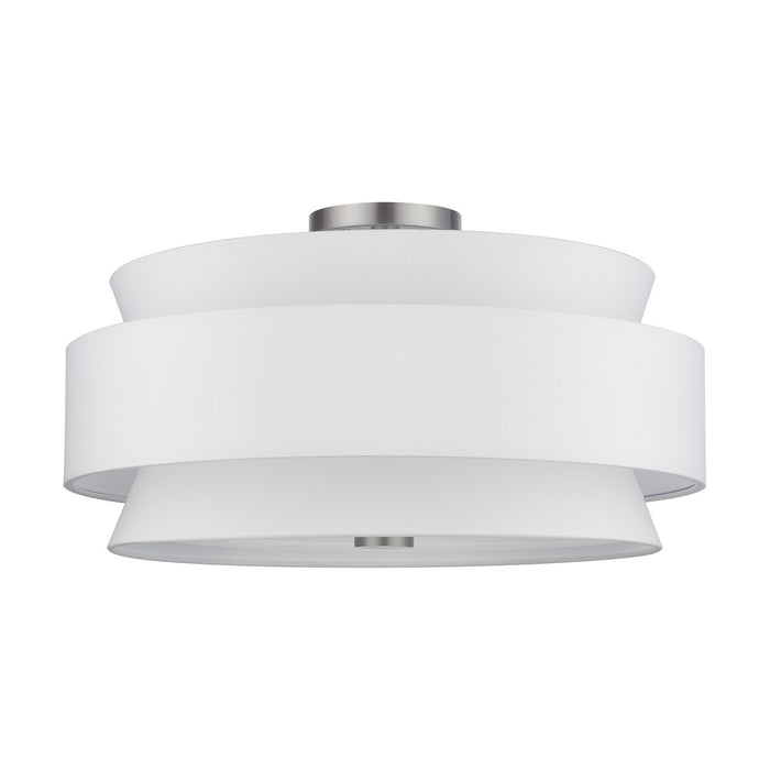 Livex Lighting - 60028-91 - Five Light Semi-Flush Mount - Fontana - Brushed Nickel