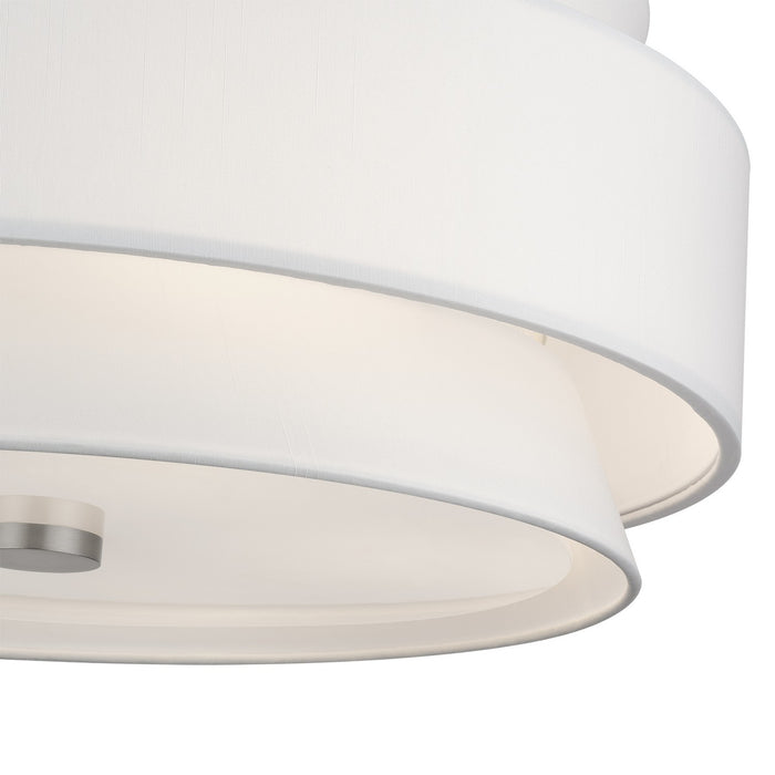 Livex Lighting - 60028-91 - Five Light Semi-Flush Mount - Fontana - Brushed Nickel