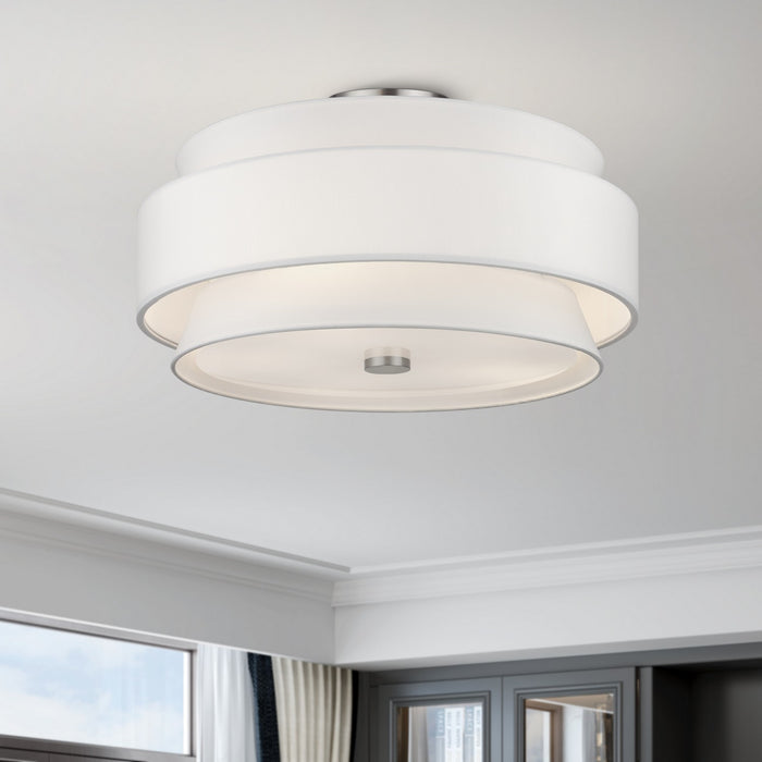 Livex Lighting - 60028-91 - Five Light Semi-Flush Mount - Fontana - Brushed Nickel