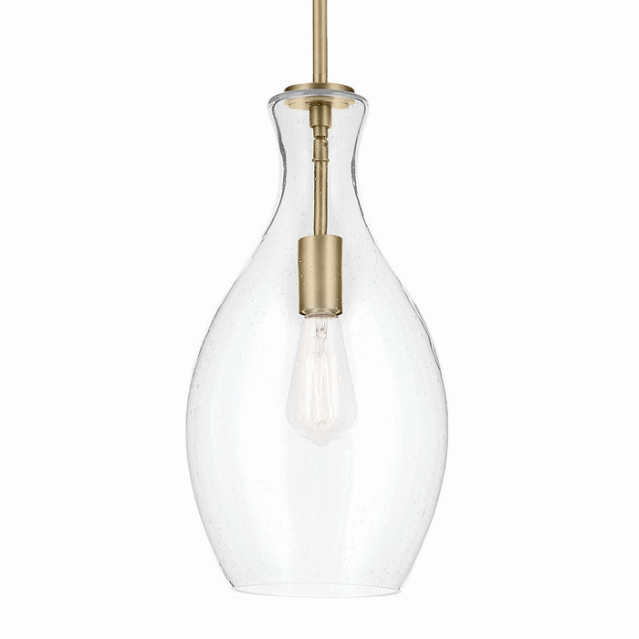 Kichler - 42047NBRCS - One Light Pendant - Everly - Brushed Natural Brass