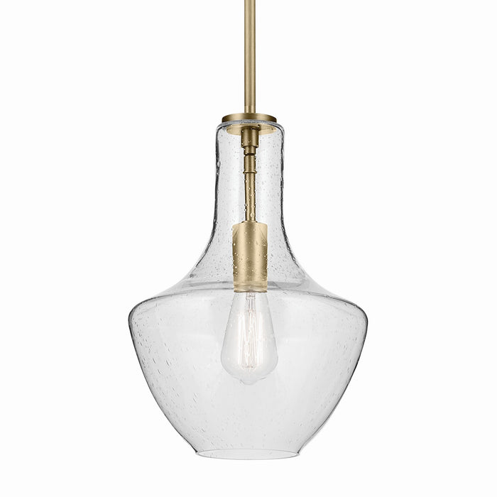 Kichler - 42141NBRCS - One Light Pendant - Everly - Brushed Natural Brass