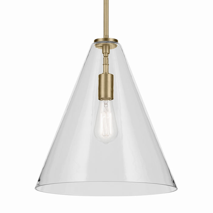 Kichler - 42200NBR - One Light Pendant - Everly - Natural Brass