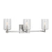 Generation Lighting - GLV1033EN/BS - Three Light Wall / Bath - Parker - Brushed Steel