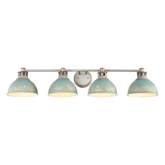 Golden - 0865-BA4 AGV-TEAL - Four Light Bath Vanity - Kinsley - Aged Galvanized Steel