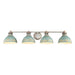 Golden - 0865-BA4 AGV-TEAL - Four Light Bath Vanity - Kinsley - Aged Galvanized Steel