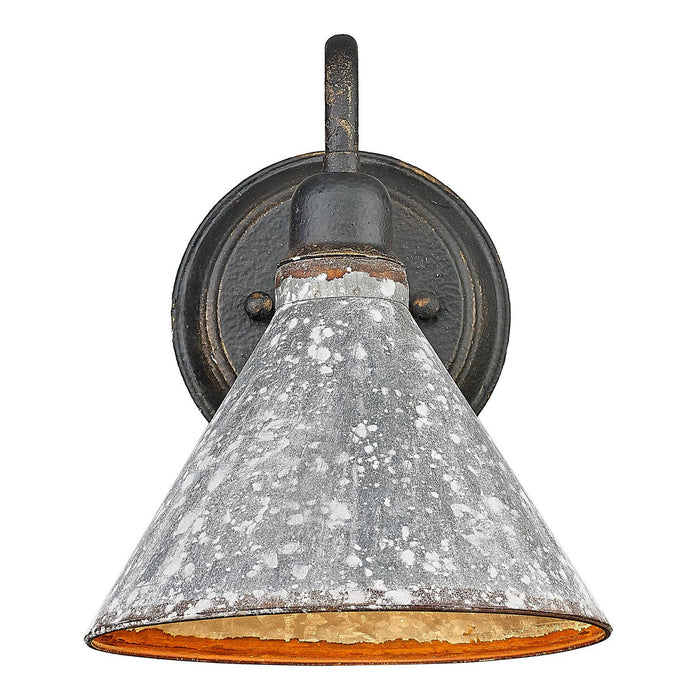 Golden - 0877-1W ABI-GV - One Light Wall Sconce - Jasper - Antique Black Iron