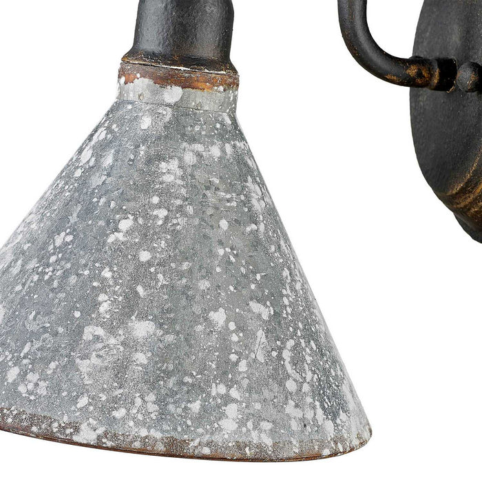 Golden - 0877-1W ABI-GV - One Light Wall Sconce - Jasper - Antique Black Iron