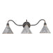 Golden - 0877-BA3 ABI-GV - Three Light Vanity Light - Jasper - Antique Black Iron