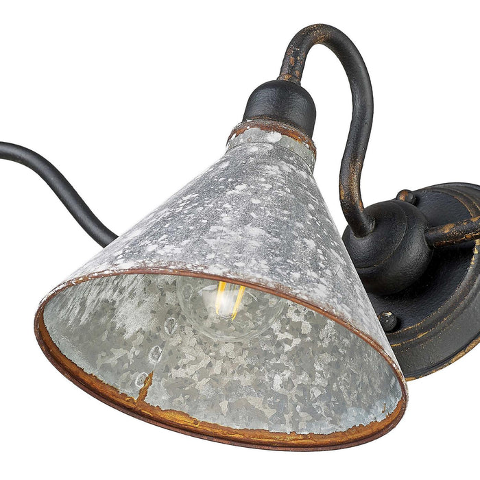 Golden - 0877-BA3 ABI-GV - Three Light Vanity Light - Jasper - Antique Black Iron